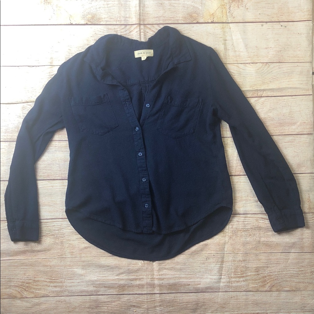 Cloth & Stone Midnight Blue Button-Down Shirt